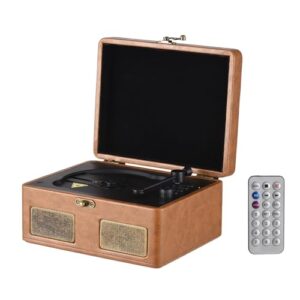 Music Player Player, Cd de Bateria Recarregável Portátil de 3,5 Mm de Entrada Com Cd Player Com BT Turbable para Entusiastas da Música (Marrom) (Equipamentos)