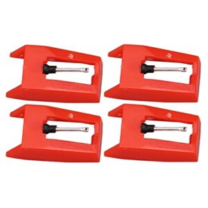 Agulha de toca-discos, 4 peças de agulha para toca-discos Stylus com estojo de plástico para fonógrafo de toca-discos de vinil (haste de alumínio) (Equipamentos)