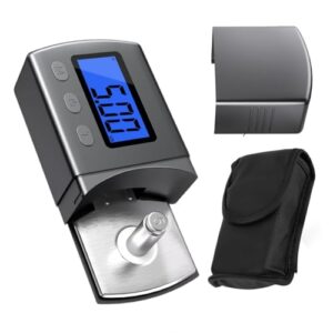 Medidor digital de força Stylus para toca-discos, balança de pressão de agulha de alta precisão de 0,01 g/5,00 g para discos de vinil com luz de fundo LCD azul e bolsa de armazenamento de poliuretano (Equipamentos)