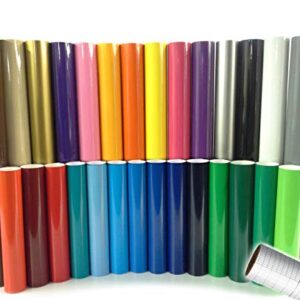 ORACAL 651 Gloss Craft Adesivo Vinil 30" x 30" Conjunto de rolo multicolorido para Silhueta, Cricut e máquinas de corte de matriz incluindo 30" x 30" Rolo de papel de transferência transparente, 15 Color Rolls, 1 (Discos de Vinil)
