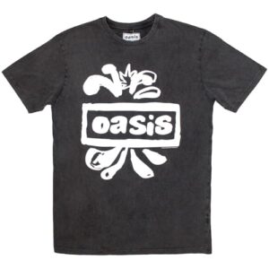 Camiseta Oasis Band Logo Splat Edição Limitada 999 Somente Lavagem Premium Carvão, Carvão Ativado, M (CDs)