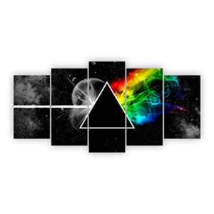 Pink Floyd Banda de Rock Álbum Prisma Arco-Íris Quadro MDF (Discos de Vinil)