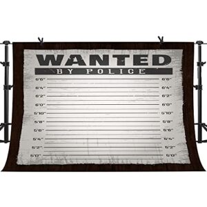 PHMOJEN Fundo de fotografia de parede suspeita de fotografia de parede com imagem de fundo de vinil 3 x 2,1 m Wanted by Police Murder Mystery Party Backoot Props BJLSPH1988 (Discos de Vinil)