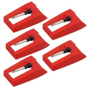 Nextpal 5 agulhas de substituição para toca-discos, caneta giratória compatível com Victrola Crosley e ION Vinyl Players, agulha de substituição de ponta de diamante para fonógrafo (vermelho) (Equipamentos)