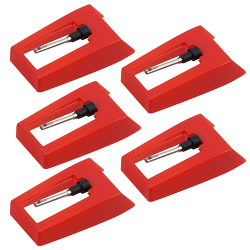 Nextpal 5 agulhas de substituição para toca-discos, caneta giratória compatível com Victrola Crosley e ION Vinyl Players, agulha de substituição de ponta de diamante para fonógrafo (vermelho) (Equipamentos)