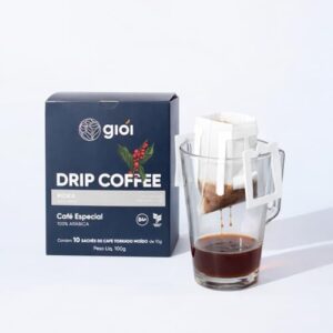 Giói Drip Coffee, Café Especial 100% Arábica, Torra Média, 84+ pontos, 10 Sachês de 10g (10 Saches, Moka) (Café)