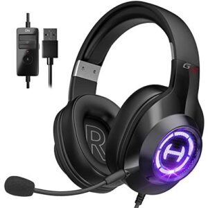 Fone de ouvido para jogos Edifier G2 II para PC, PS4, Xbox One, fone de ouvido USB com fio para jogos com som surround 7.1, microfone com cancelamento de ruído e luz RGB, driver de 50 mm, compatível com Mac, desktop, preto (Equipamentos)
