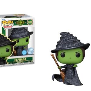 Funko Wicked 2024 Diamond Glitter Elphaba Exclusive Pop Vinyl Figure 1696 Bundled with Pop Protector Case (Discos de Vinil)