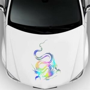 Decalque de dragão exclusivo para carroceria de carro, adesivo de vinil impermeável para capô de caminhão, melhorando a aparência do veículo (Discos de Vinil)