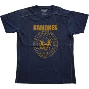 Camiseta masculina vintage com selo presidencial Ramones azul-marinho, Azul, G (CDs)