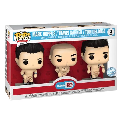 FUNKO POP Rocks Mark Hoppus, Travis Barker & Tom Delonge Vinyl Figure 3-Pack BLINK 182 EXCLUSICO HT EXPO 2022 (Discos de Vinil)