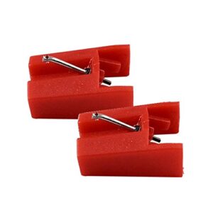 Agulha de substituição para toca-discos Stylus para ION ICT04RS - ION TTUSB, TTUSB10, ITTCD10, LPDock, LP2CD, LP2Flash, IProfile e Flash de perfil (pacote com 2) vermelho (Equipamentos)