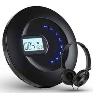 Leitor de CD portátil, leitor de CD portátil recarregável para carro e viagens, leitor de CD Walkman com fone de ouvido (Equipamentos)