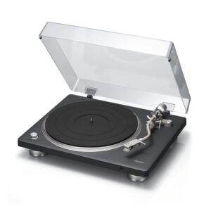 Denon Toca-discos DP-500BT Hi-Fi Bluetooth (preto), pré-amplificador fono comutável integrado, gravação direta USB, operação semiautomática, cartucho MM, toca-discos de vinil com acionamento por (Equipamentos)