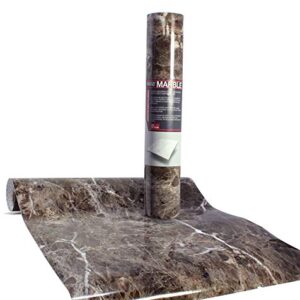 VViViD Película de vinil arquitetônica brilhante Emperador de mármore escuro, textura natural, 40 cm x 1,8 m (Discos de Vinil)