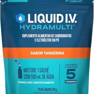 Liquid IV Hydramulti, Mistura de Eletrólitos em Pó Para Hidratação Rápida, 16 Sachês de 16g Cada, Sabor Tangerina (Equipamentos)
