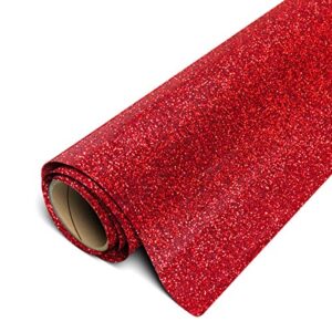 Rolo de vinil para transferência de calor com glitter Siser, rolo de 1,52 m x 25,4 cm, incluindo ferramenta de descascamento de aço inoxidável, Vermelho, 3ft x 15", 1 (Discos de Vinil)
