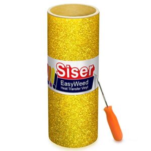 Rolo de vinil Siser Glitter Gold Easyweed Heat Transfer Craft, Dourado, 3ft x 15", 1 (Discos de Vinil)