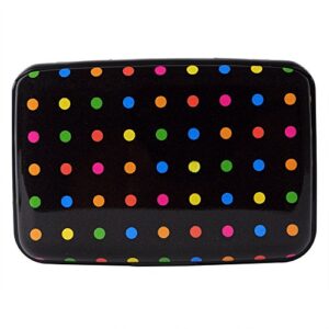 Carteira de alumínio com bloqueio RFID, capa rígida de metal fina para cartão de crédito, Multicolor Polka Dots, small (Equipamentos)