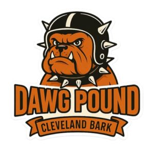 Adesivo Cleveland Dawg Pound - Decalque de vinil durável para carros, laptops e garrafas de água (7,6 cm x 7,6 cm) (Discos de Vinil)