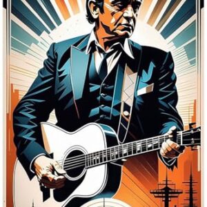 Cartaz Johnny Cash com citação motivacional pôsteres inspiradores música memorabilia vinil June Carter Cash Folsom Prison Decor Wall Art Growth Iconic Vintage Print Álbum Citações Colecionáveis (Discos de Vinil)