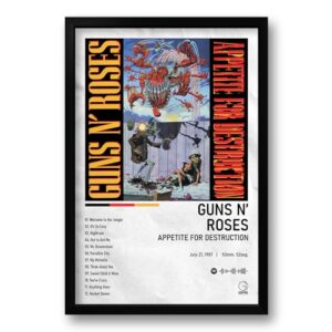 Quadro Álbum Spotify Appetite for Destruction - Guns N' Roses - 40x60cm (Discos de Vinil)