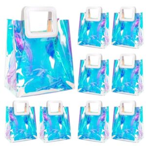 Andaz Press Sacolas holográficas iridescentes reutilizáveis de vinil, pacote com 8, 10Lx6Dx13A, Multi, Mulheres-Adultas, Feminino, Verão, Adulto, Multi, 1' x 6' x 13' (Discos de Vinil)