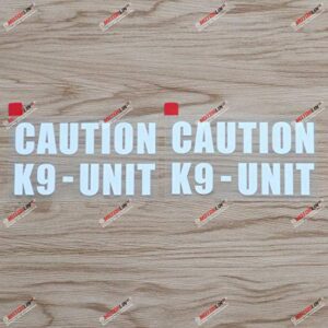 2 adesivos brancos de 15 cm K9 Unit K-9 Police Dog Caution Decalque Vinil para carro (Discos de Vinil)