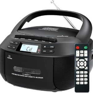 Mini System, Rádio Estéreo Am, Toca CD, Mini System, Fm E Leitor de Cassete, Gravador Em Preto, Toca-cassete/gravador (Equipamentos)