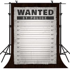MTMETY Wanted by Police Pano de Fundo Caneca Tabela de Altura Poster Fundo Cowboy Ocidental 1,5 x 2,1 m Aniversário Casamento BJLSME343 (Discos de Vinil)