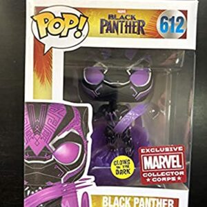 Funko Pop Marvel Collector Corps Exclusivo Pantera Negra 612 Brilho Roxo (Discos de Vinil)