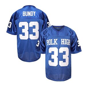 Camiseta masculina de futebol americano Al Bundy 33 Polk High P-3GG Azul, Azul, M (Equipamentos)