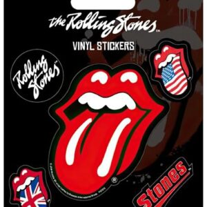 1art1 Adesivo adesivo Rolling Stones - logotipo da língua, 5 adesivos de vinil (12,7 x 10 cm) (Discos de Vinil)