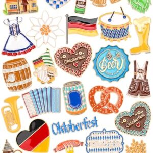 JUNEBRUSHS 28 peças de broches Oktoberfest, emblemas de estilo bávaro para festa da Oktoberfest, adultos, conscientização do autismo, suprimentos de presente, acessórios de decoração de roupas (Cervejas)