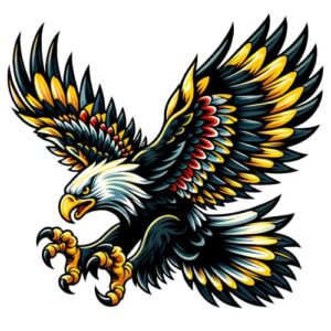 2 adesivos de vinil Eagle – Adesivos removíveis à prova d'água para carro, caminhão, para-choque, laptop, motocicleta - bastão de águia patriótica (Z034) (Discos de Vinil)