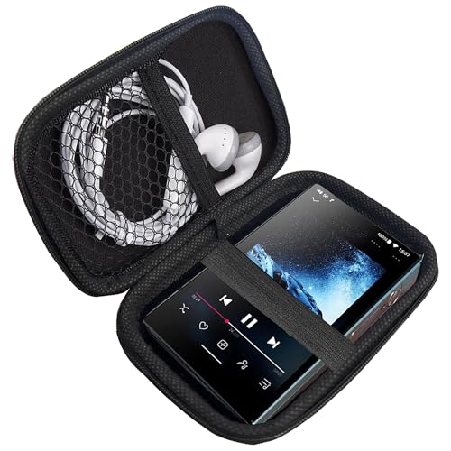 Compatível com capa FiiO JM21, capa rígida Lamshaw para viagem e armazenamento, compatível com JadeAudio JM21, compatível com leitor FiiO JM21 de 4,7 polegadas (preto) (Equipamentos)