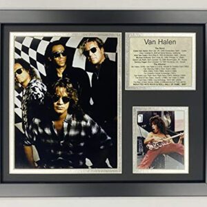 Van Halen | Colagem de fotos com borda dupla emoldurada | 30 x 38 cm | Legends Never Die (Discos de Vinil)