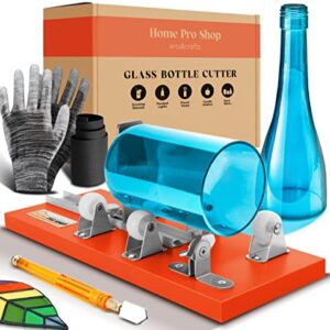 Kit de cortador de garrafa de vidro premium Home Pro Shop – Cortador de vidro para garrafas – Ferramenta cortador de garrafa de cerveja e vinho com luvas de segurança e acessórios (Cervejas)