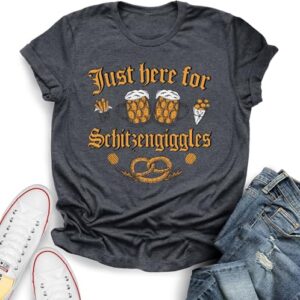 YZMI Camiseta feminina Oktoberfest: Camiseta Prost Oktoberfest Drinking Funny German Beer Lover Gift Beer Pretzel Graphic Tee Top, C - Cinza escuro, M (Cervejas)