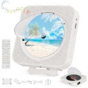 110-220V CD Player Portatil com Bluetooth, Toca CD Portatil com Temporizador, Radio CD Player, Display LED, Leitor de CD de Música Doméstica, Leitor de Música de Mesa para Casa (Equipamentos)