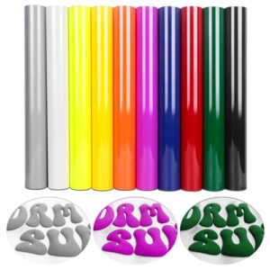 TORC Vinil de transferência de calor de vinil 3d puff 12 x 10 polegadas, 10 folhas de cores variadas ferro htv em vinil para camisetas vinil htv diy para todas as máquinas de corte fácil de (Discos de Vinil)