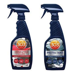 303 Products Kit de limpeza e cuidados de vinil conversível 30510 – limpa e protege os topos de vinil – inclui tampa tonneau e limpador de topo conversível 473 ml + protetor automotivo de 473 ml, azul (Discos de Vinil)