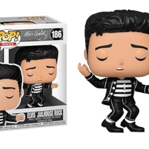 Funko Pop Elvis Presley + protetor: boneco de vinil Pop! Rocks (conjunto de presente com caixa protetora de colecionador da marca ToyBop) (Elvis Jailhouse Rock) (Discos de Vinil)