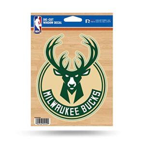 Adesivo de vinil recortado da NBA Rico Industries, Milwaukee Bucks, 12,7 x 17,7 cm (Discos de Vinil)