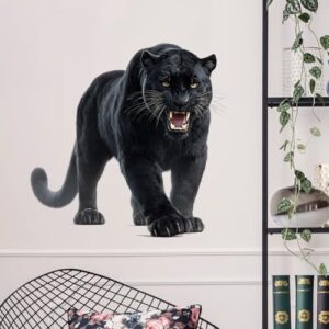 RoyoLam Adesivos de parede Pantera Negra, removíveis, animais selvagens, adesivos de vinil para quarto e sala de jogos, decoração de parede de quarto e sala de jogos (Discos de Vinil)