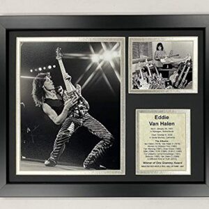 Eddie Van Halen | Colagem de fotos emoldurada de 30,5 cm x 15 | Legends Never Die, Inc.| Solo (16661U) (Discos de Vinil)