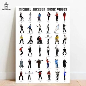 Quadro Placa Decorativa Michael Jackson Videoclipes em MDF (Discos de Vinil)