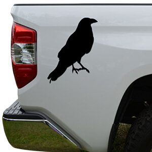 Rosie Decals Adesivo decalque de vinil cortado corvo pássaro corvo preto para carro, caminhão, motocicleta, janela, para-choque, decoração de parede- [6 polegadas/15 cm] cor alta - preto brilhante (Discos de Vinil)