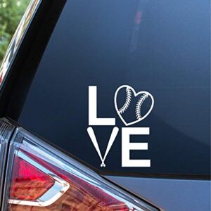 Sunset Graphics & Decals Adesivo de vinil para carro de vinil Love Baseball | Carros caminhões Vans paredes laptop | branco | 5,5 polegadas | SGD000194 (Discos de Vinil)