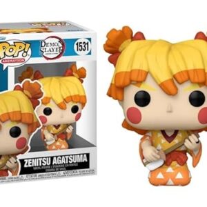 Funko Pop Demon Slayer + protetor: boneco de vinil de animação Pop! (conjunto de presente com caixa protetora de colecionador da marca ToyBop) (Zenitsu Agatsuma com quimono) (Discos de Vinil)